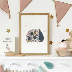 Ladybird Nursery Art - Made with Liberty Fabrics