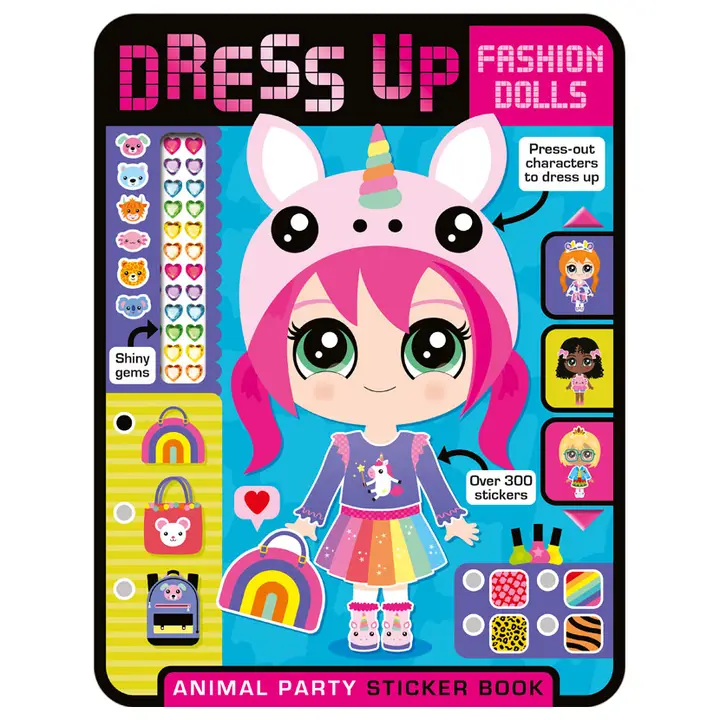 Dress Up Fashion Dolls Animal Party Sticker Activity Book