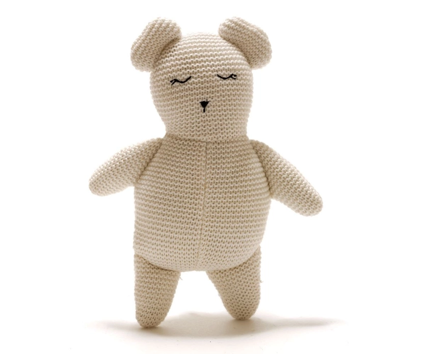 Knitted Organic Cotton Teddy Bear