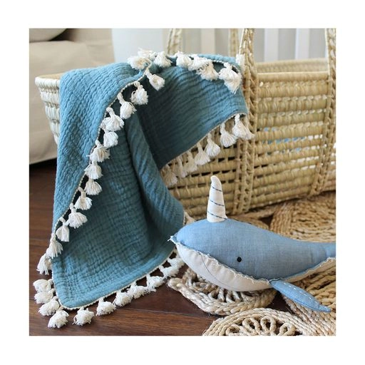 Crane Baby 6 Layer Muslin Blanket Riverstone - Image 3