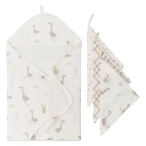 Farmhouse Goose Hooded Towel & Wash Cloth Set
