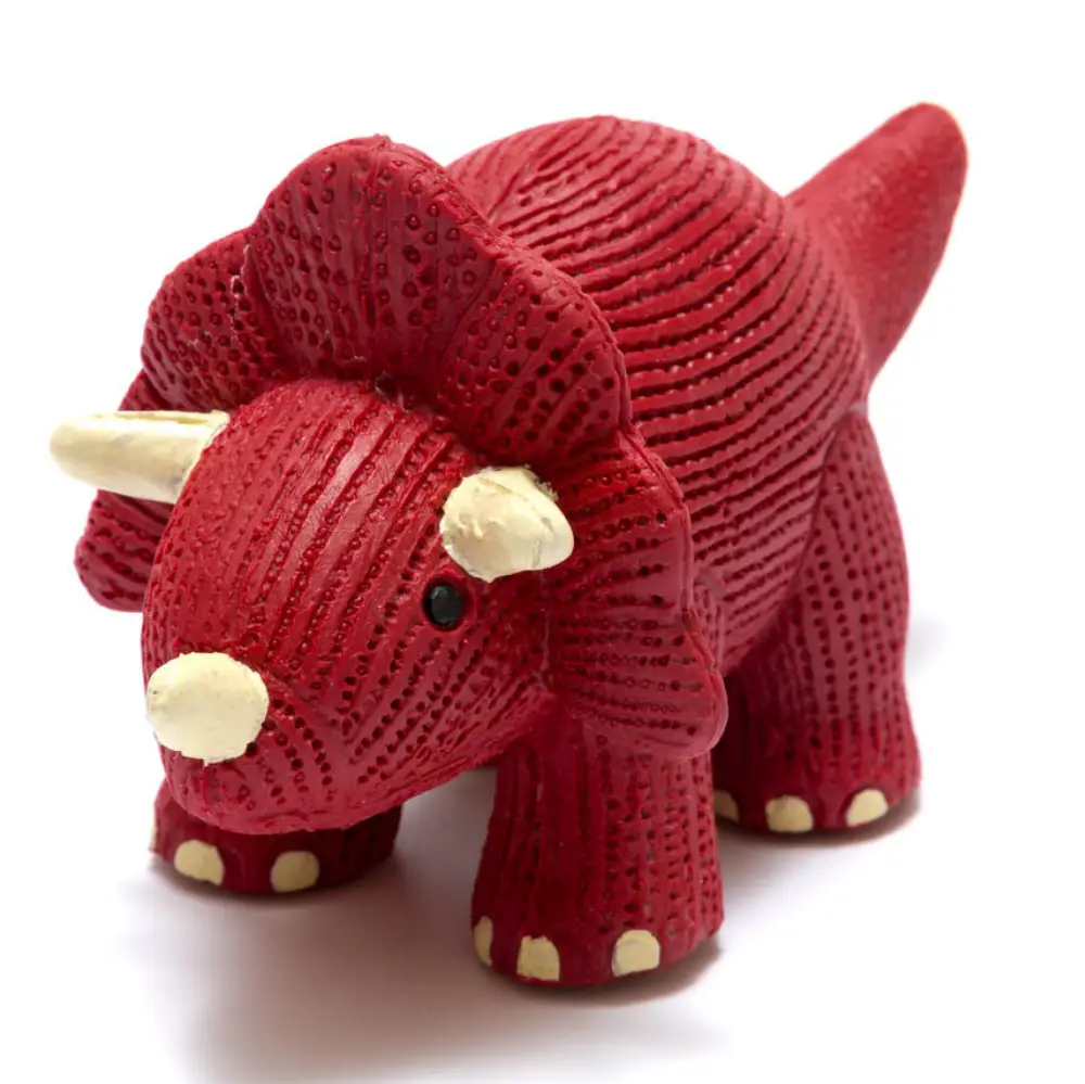 Rubber Triceratops Dinosaur Teether / Bath Toy - Image 2