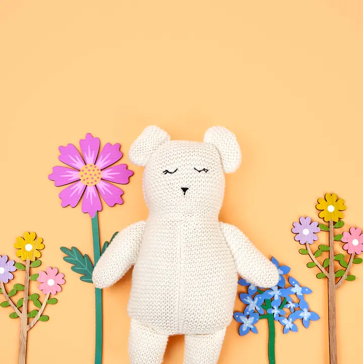 Knitted Organic Cotton Teddy Bear - Image 2