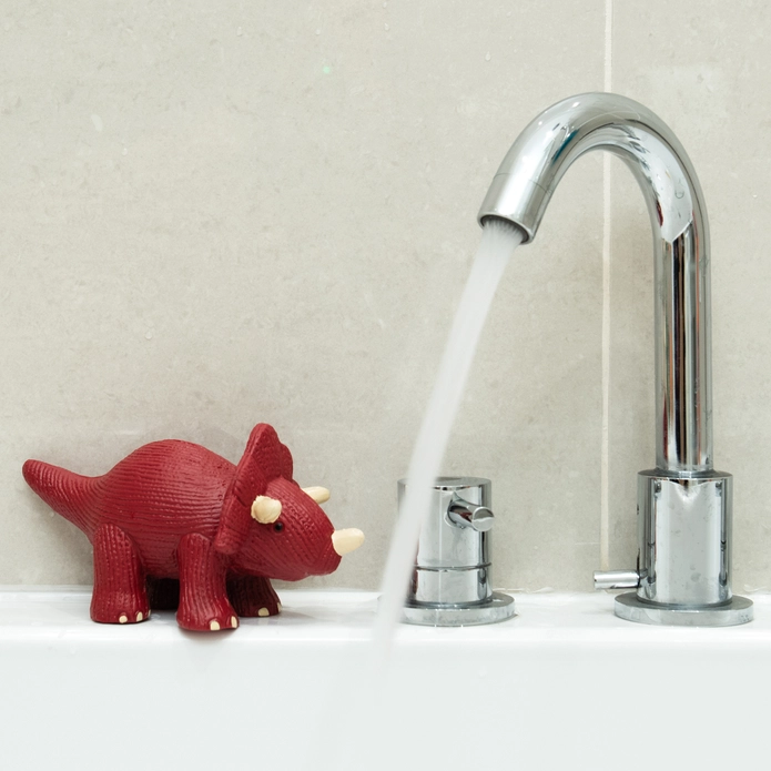 Rubber Triceratops Dinosaur Teether / Bath Toy - Image 3