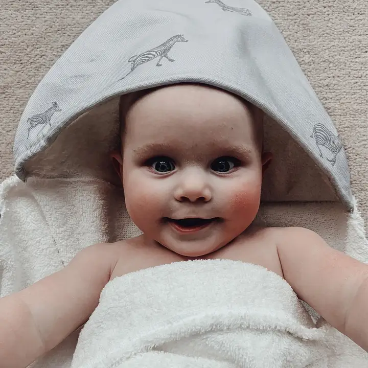 Hand-drawn Zebra Hooded Towel - Image 3